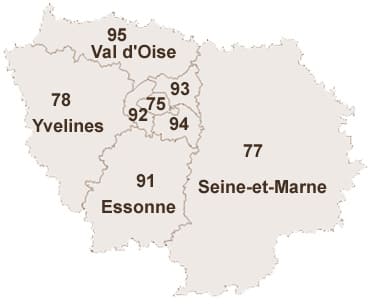 carte de l'ile-de-France